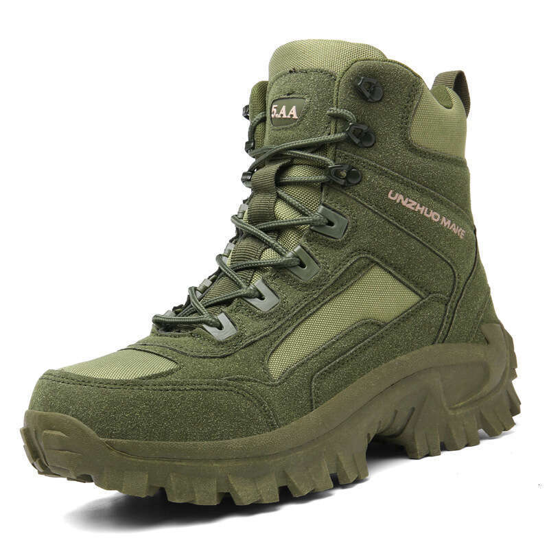 Large Winter Desert Boots High Top Lace up Rubber Sole Outdoor Mountaineering Shoes Men's Tactical Training Martins