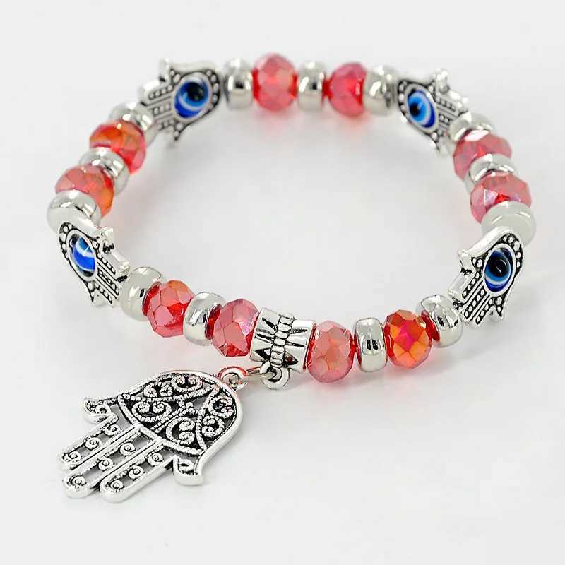 Turkish Blue Eyes For Women Crystal Resin Lucky Bead ing Chain Ladies Charm Jewelry Palm Wear Gifts C251105