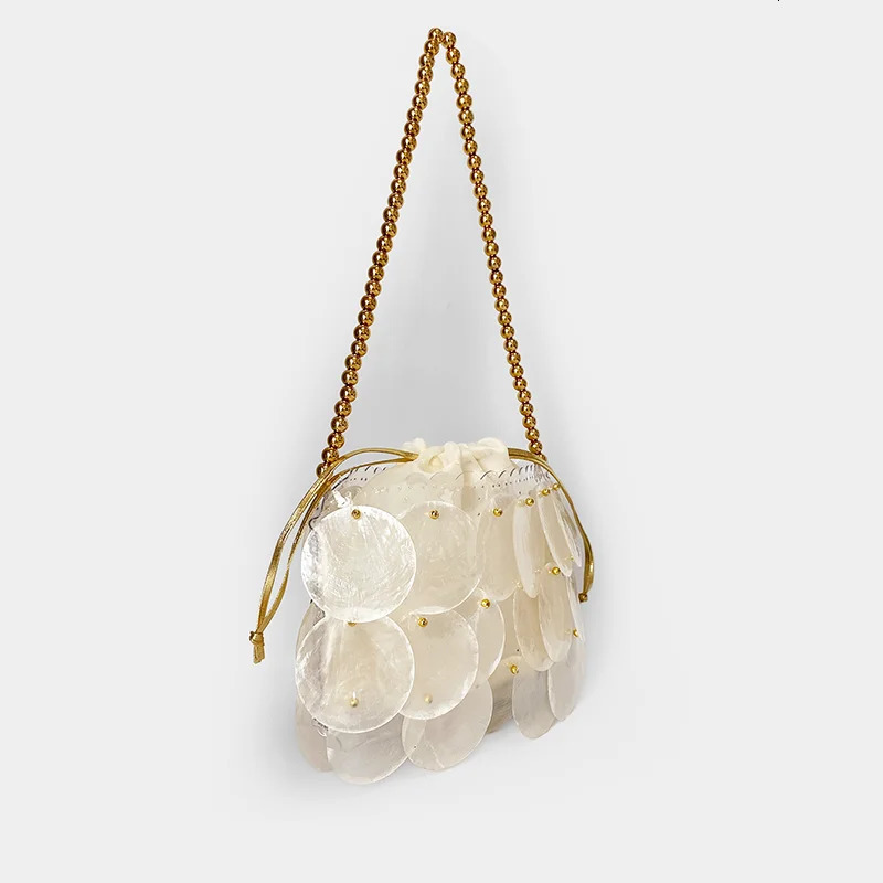 Shell Bag Natural Beimu sequins Hand woven Bead Bag Shoulder Bag 251104