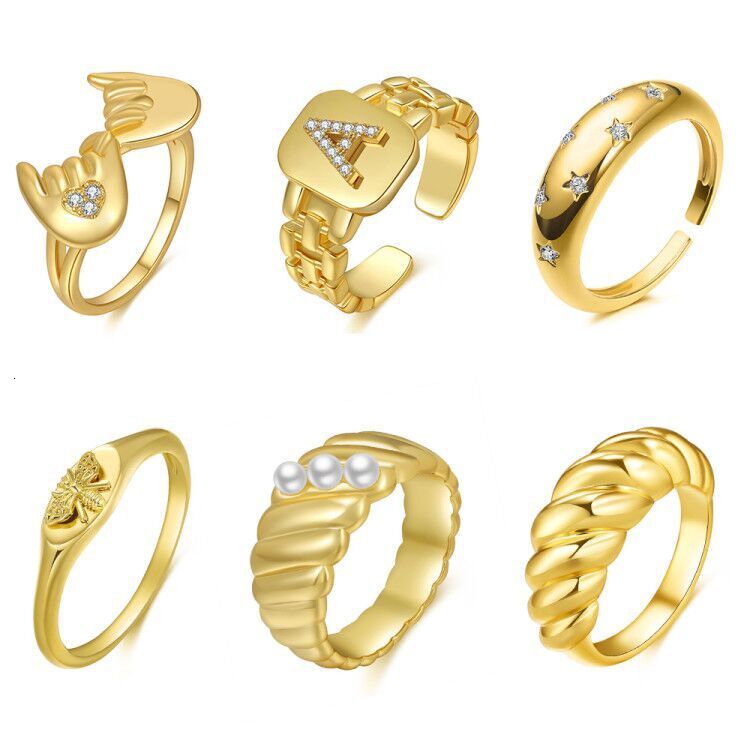 New Alloy Geometric Creative Design Open Adjustable Ring Hand Accessories