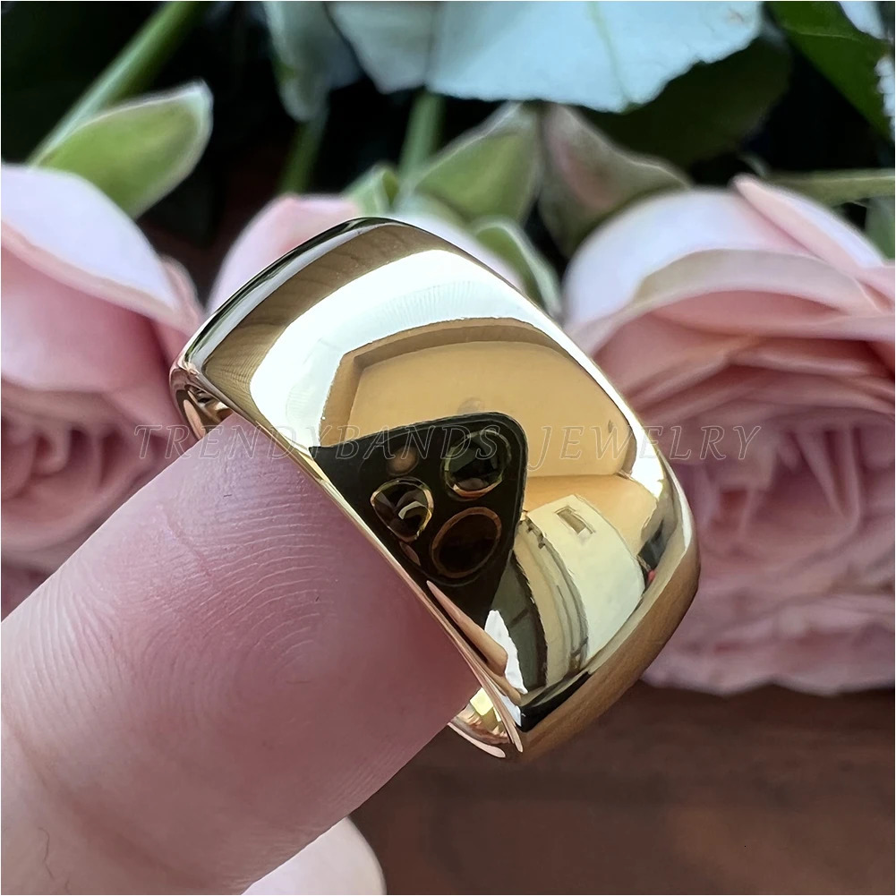 10mm Large Mens Womens Tungsten Carbide Wedding Bands Engagement Rings Domed High Polished Shiny Comfort Fit 251031