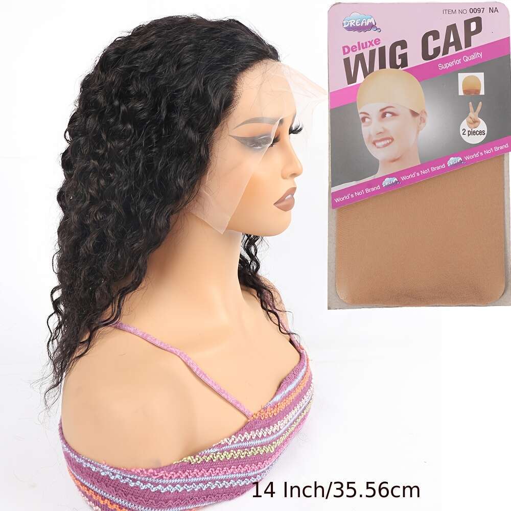 14, 16 Inch 180% Density Water Wave Front 13X4 Transparent Wet And Wavy Lace Frontal Wigs Human Pre Plucked Natural Hairline With Baby Hair