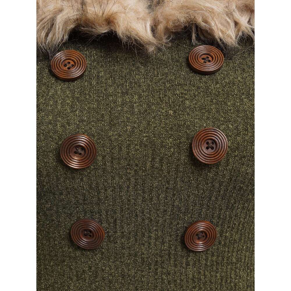 Women's Winter Hooded Dress, Faux-Fur Collar & Adjustable Waist, Long Short Front/Asymmetrical Back Hem High-Elasticity Fit-And-Flare Maxi Gown, 