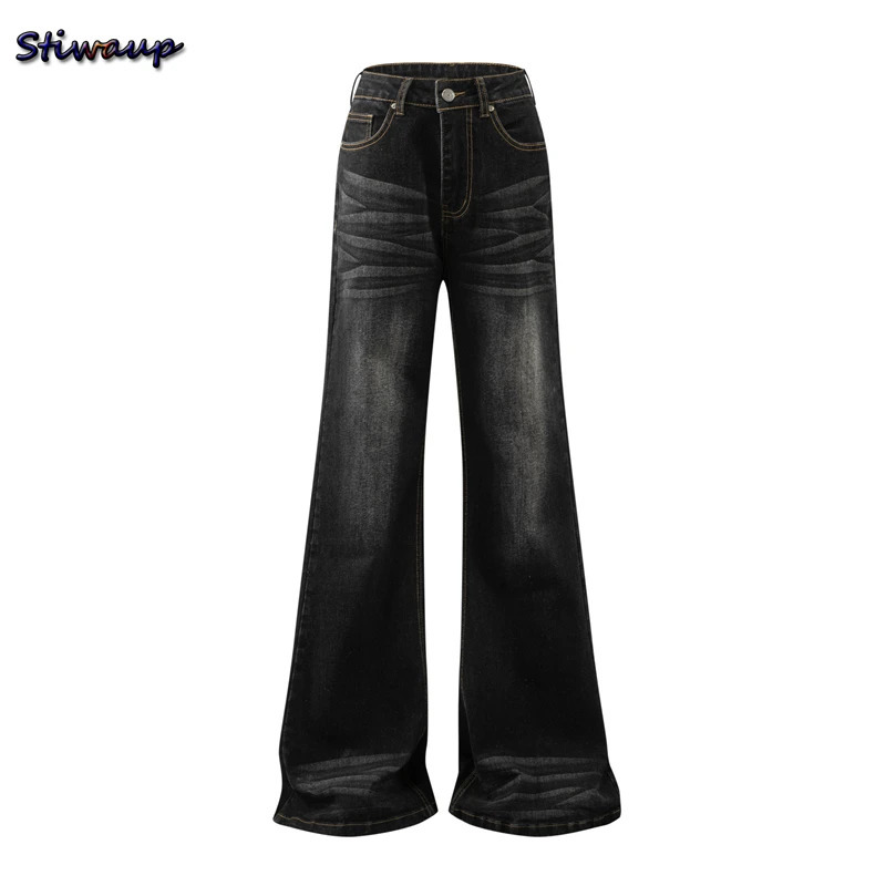 Womens jeans harem pants black highquality womens oversized denim Gothic low rise ball width 250403