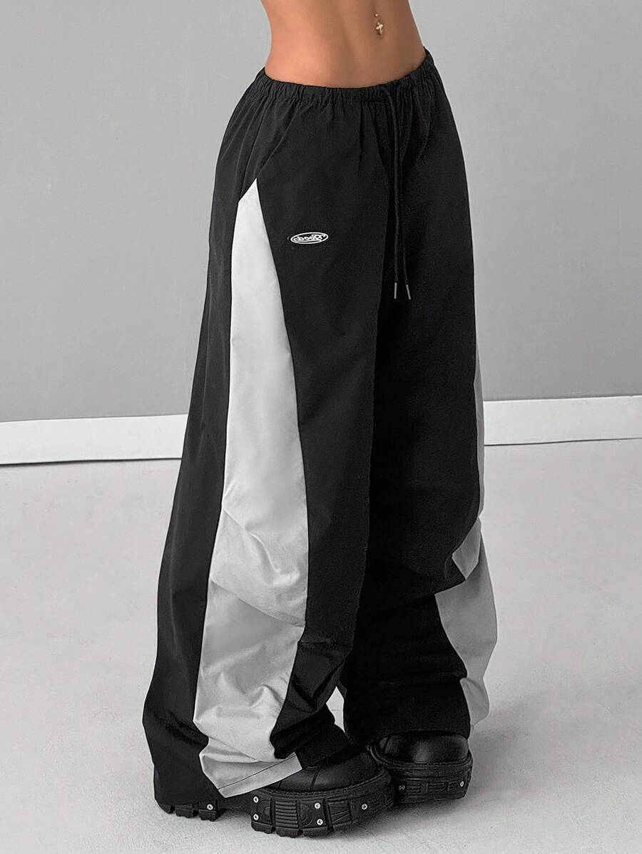 winter jacket women SHEIN x Ludmilla Coolane Women's Spring And Summer Concert Streetwear Going Out Color-Blocked Parachute Cargo Pants