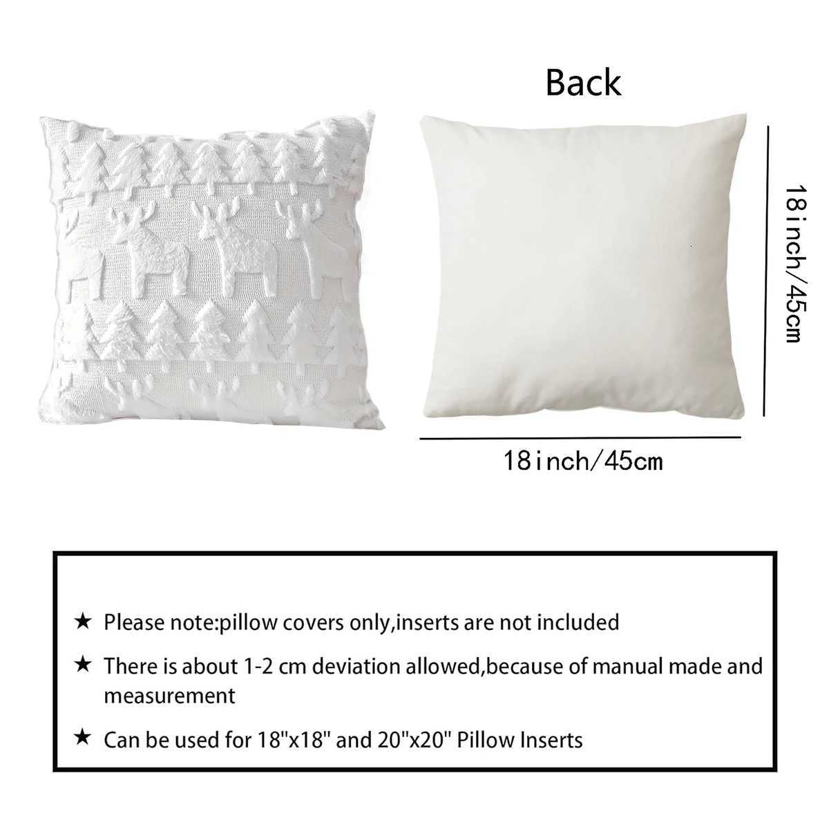 1pc imitation reindeer Christmas tree jacquard pillow cover 3D soft plush reindeer Christmas tree cushion cover Y251105