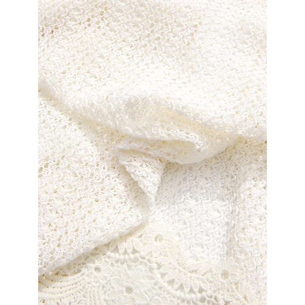 French Women Lace Cardigan Hollow Out Light Small Jackets Summer New Casual Air Conditioning Shirt