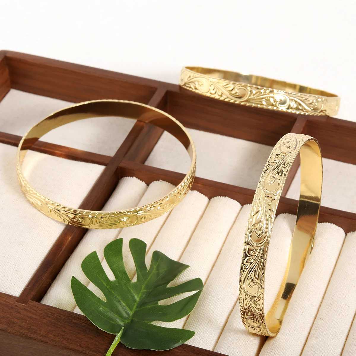 HAWaiian Tribal Bangle Bracelet 14k Gold Plated Copper Samoan Bohemia Polynesian Aloha Tonga Women JewelryXJ251105