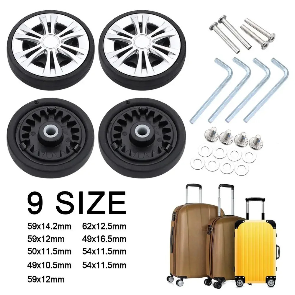 2Pcs Replacement Suitcase Wheels Wearresistant with Screw Travel Luggage Wheels Silent Caster Wheels Axles Repair Kit 251031