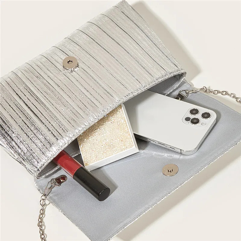 gold glitter womens evening clutch bag fashionable party wallet womens shoulder chain cross body wedding gift bag 250402