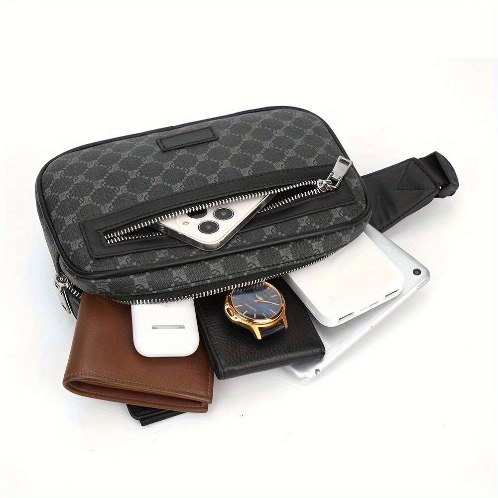 Men's Presbyopic PU Business Casual Chest Bag Crossbody Shoulder Bag, Valentine's Gift, Father's Day Gift