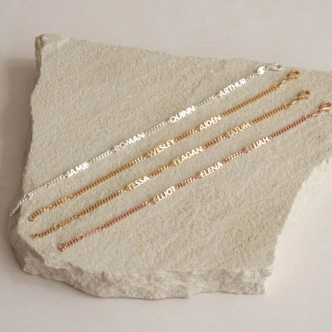 Custom Name Bracelet Women Personalized First Name Bracelet Curb Chain Stainless Steel Baby Name Bracelet Handmade Jewelry 250327