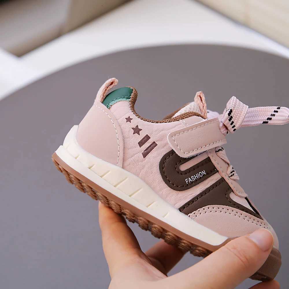 PU Leather Sport Shoes For Children 2025 Trend Fashion Childrens Tennis Shoes Soft-soled Anti-slippery Kids SneakersT251105