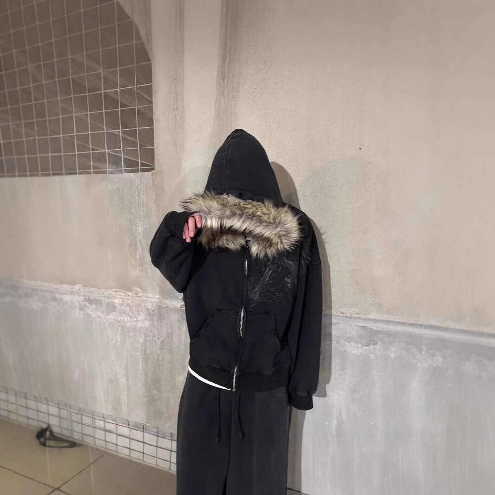 European And American Style Fleece Hat Sweatshirt Printed Pattern Long Sleeve Pullover Hoodie Vintage Jacket Street Fashion Y2k B5