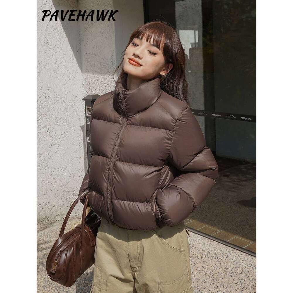 Women Autumn Winter Short Parkas Zipper Pockets Thick Warm Casual Down Jacket Streetwear Slim Fit Windproof Female Outerwear