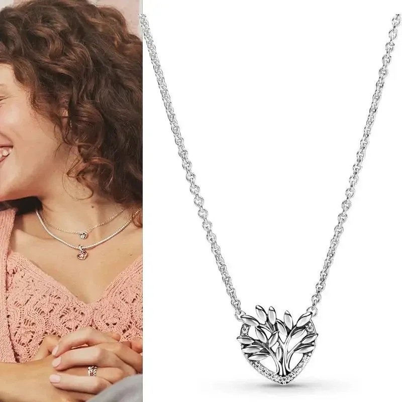 925 Silver Necklace Pendant Heart-shaped New Heart-shaped Necklaces Suitable for Women's Holiday Jewelry Gifts Free Shipping