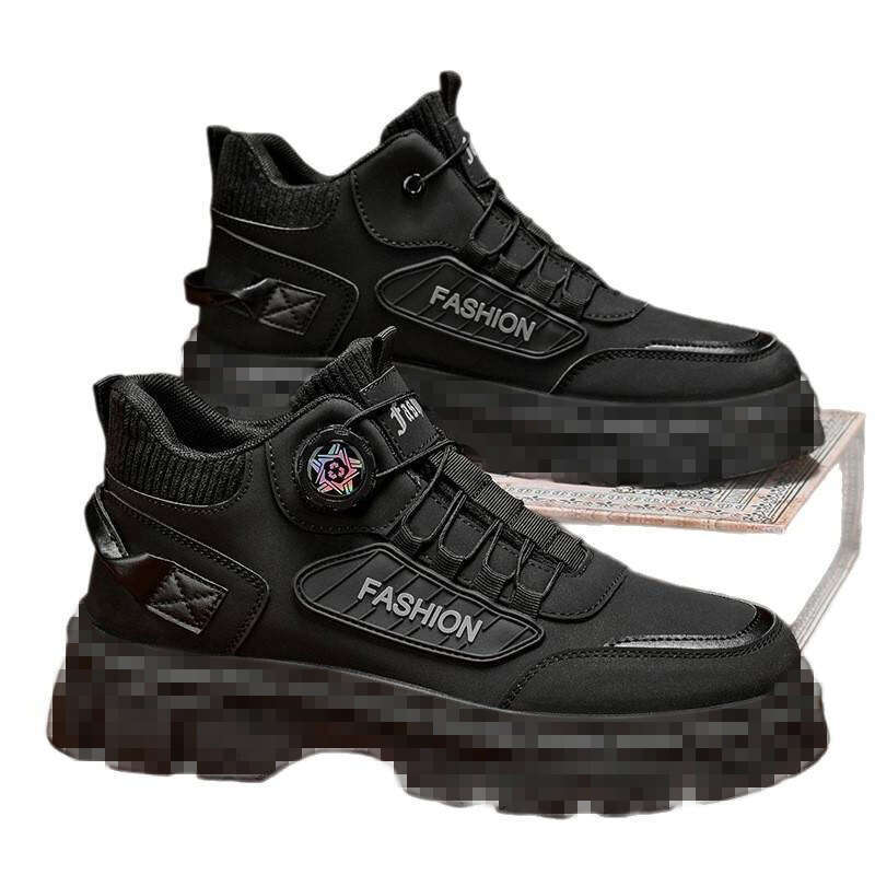 2025 Autumn Men's Mid-Top Casual Sports Outdoor Hiking Waterproof Non-Slip Height-Increasing Martin Boots