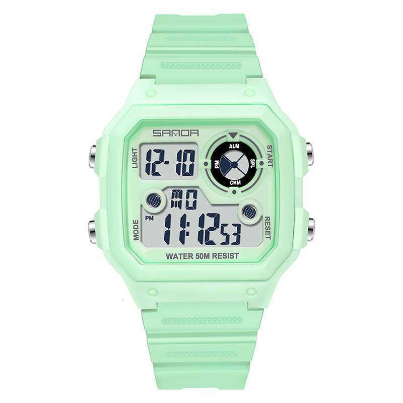 DHwatches Sanda Brand Square Wristwatch Swimming Waterproof Alarm Night Light Men's Student Korean Version Simple Fashion Sports Watch