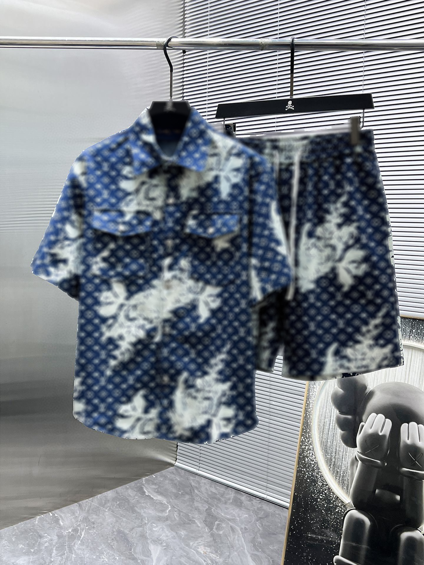 Men designer Tee t shirt 25ss high version tie dye Bandanna pockets Denim sets printed tracksuits women blue M-3XL