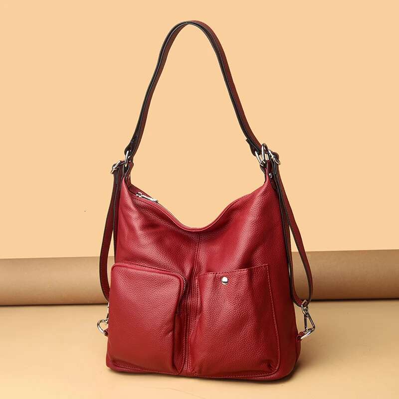 Fashion Multifunctional Backpacks High Quality Genuine Leather Ladies Shoulder Bags Designer Large Capacity Female Messenger Bag