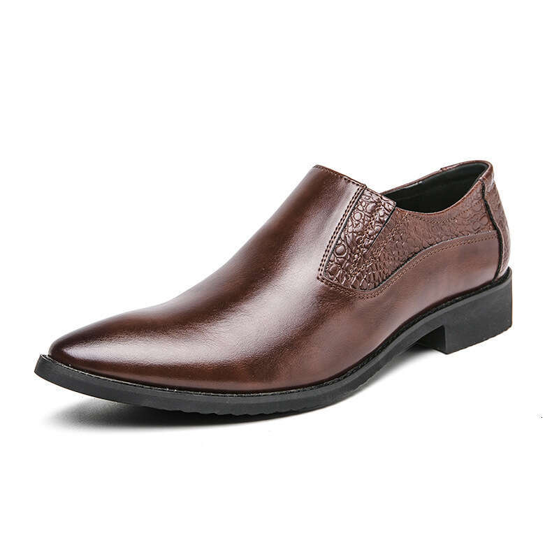 Large fitting low cut sizes 38-46, men's formal business casual leather shoes, pointed wedding shoes
