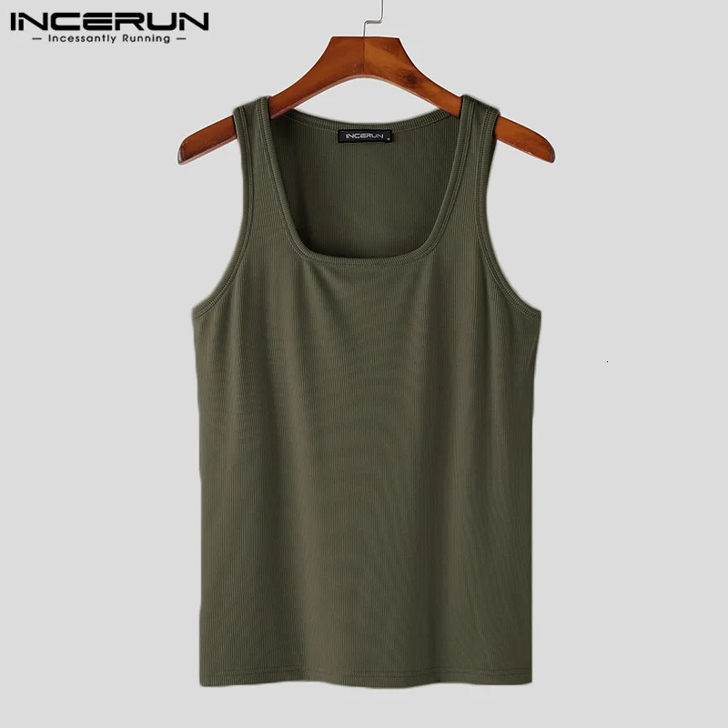 Mens vest solid color O-neck sleeveless sports casual mens vest summer street clothing mens clothing S-5XL INCERUN 250402