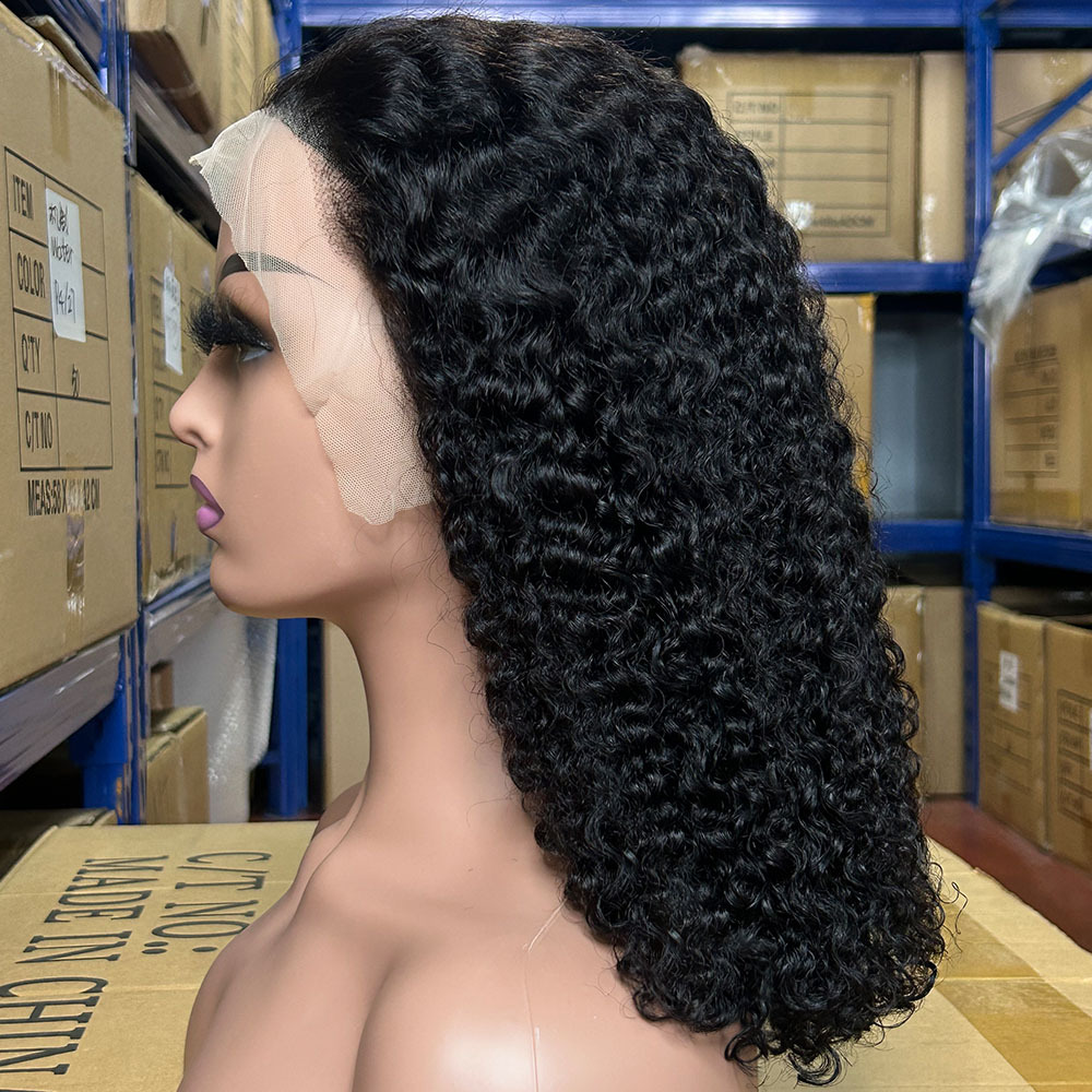 Burmese Curly 13x4 Lace Bob Wig 100% Human Hair 10-16inch Natural Color Middle Part New style Yirubeauty Cheap