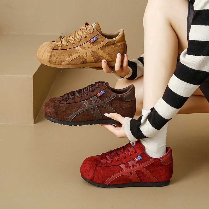 Fall New Style Platformed Merlot Lace-up High-top School Shoes Anti-slip and Durable Wens Casual Sneakers Y251105