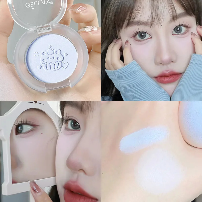 Purple palette powder blusher matte girl peach pink makeup tray natural cheek contour cosmetics 250325