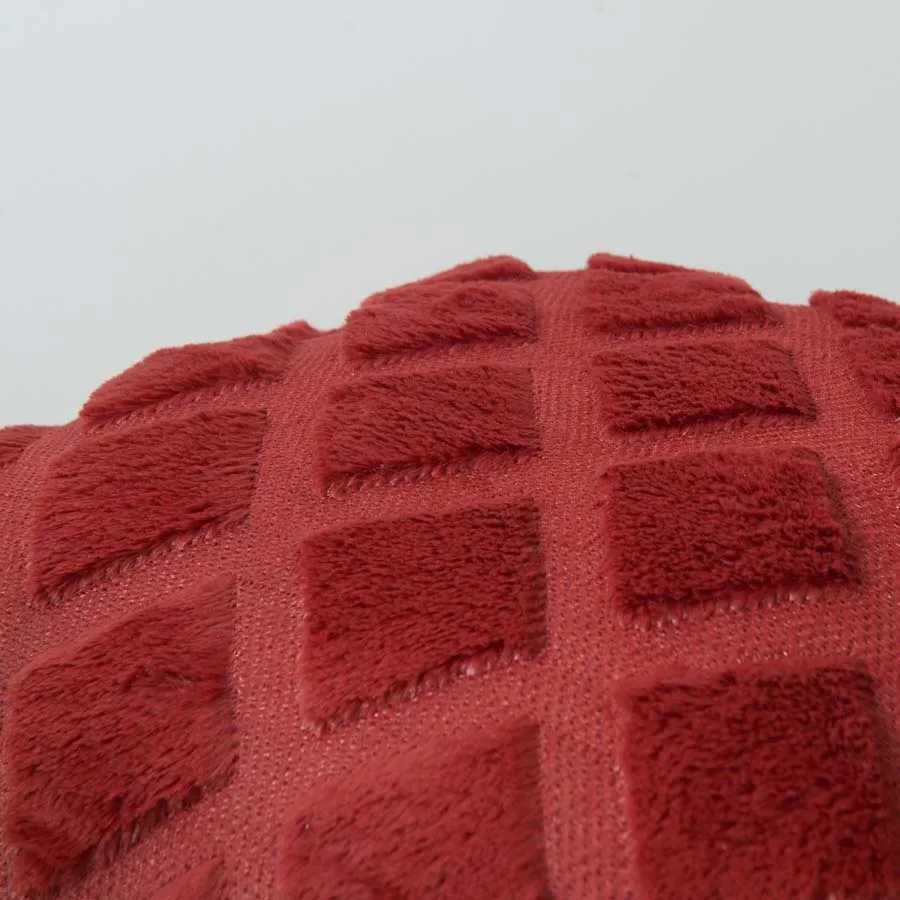 Solid Color Diamond Plush Burgundy Cushion Cover Soft Pillow Covers 45x45cm for Living Room Sofa Home Decorative Pillowcase Y251105