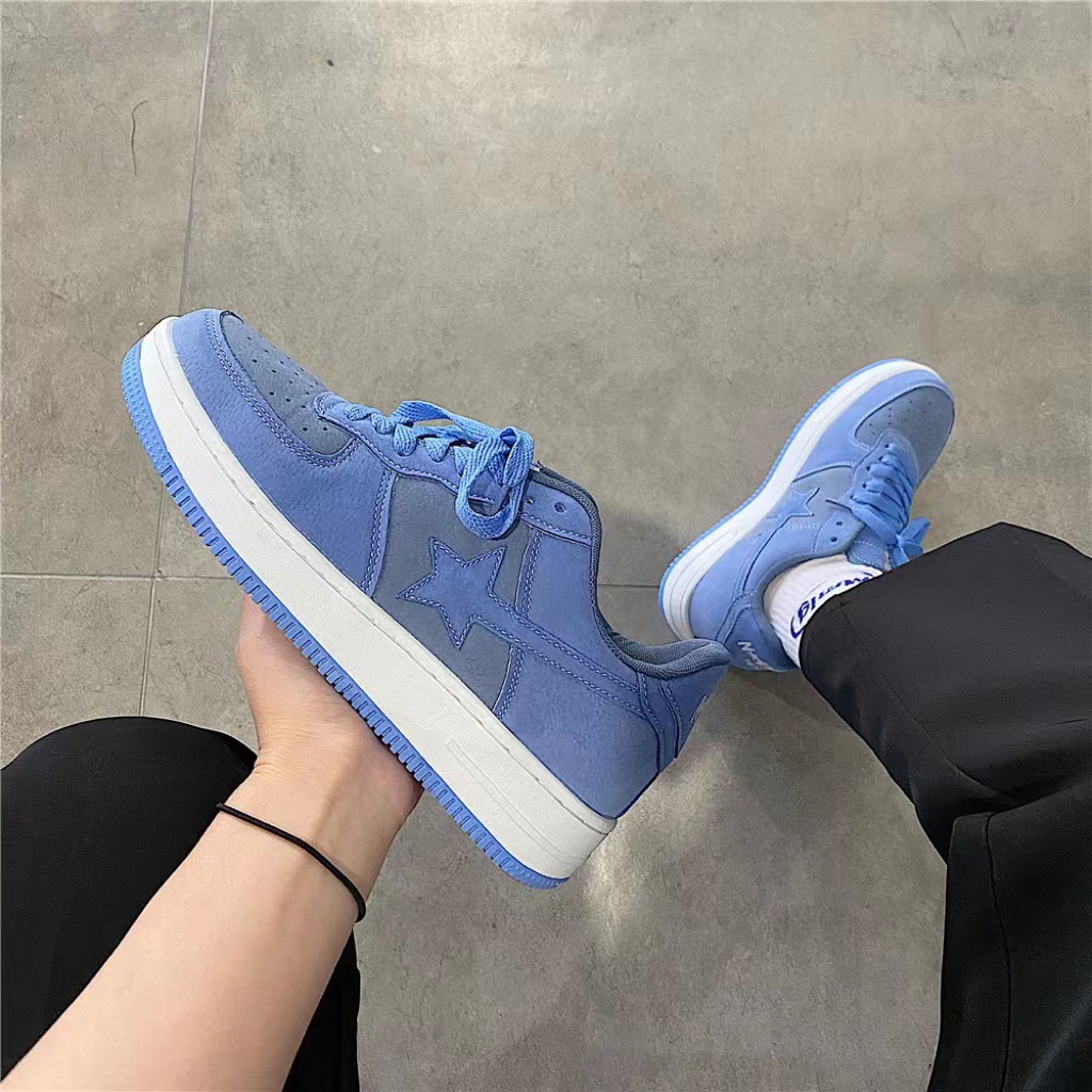 2025 New arrival unisex skate shoes hot sale free shipping casual women men shoe blue yellow star pattern outdoor sneakers plus size 36-44