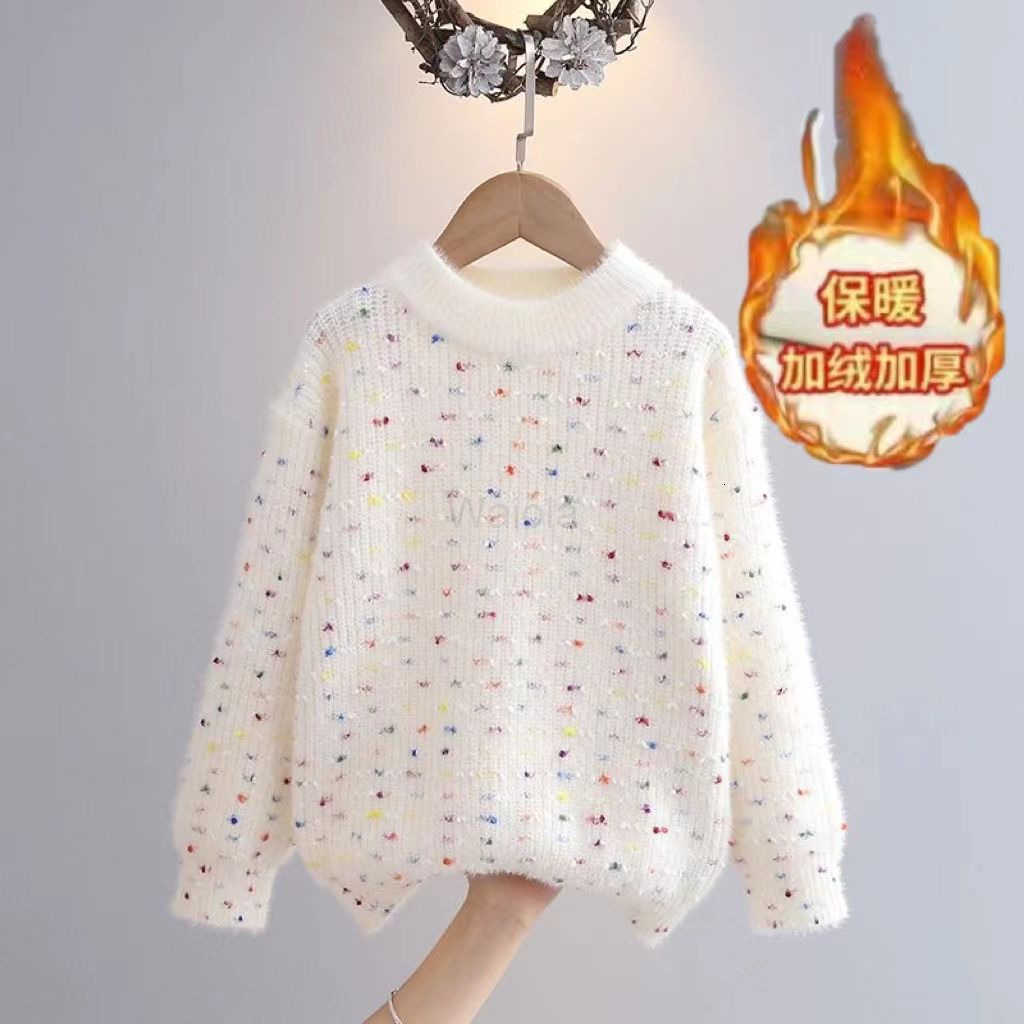 Sanrio Kuromi Sweater for Women Autumn and Winter 2025 New Fashionable Childrens Winter Thick Pullover Knitted Top Base Shirt H251105