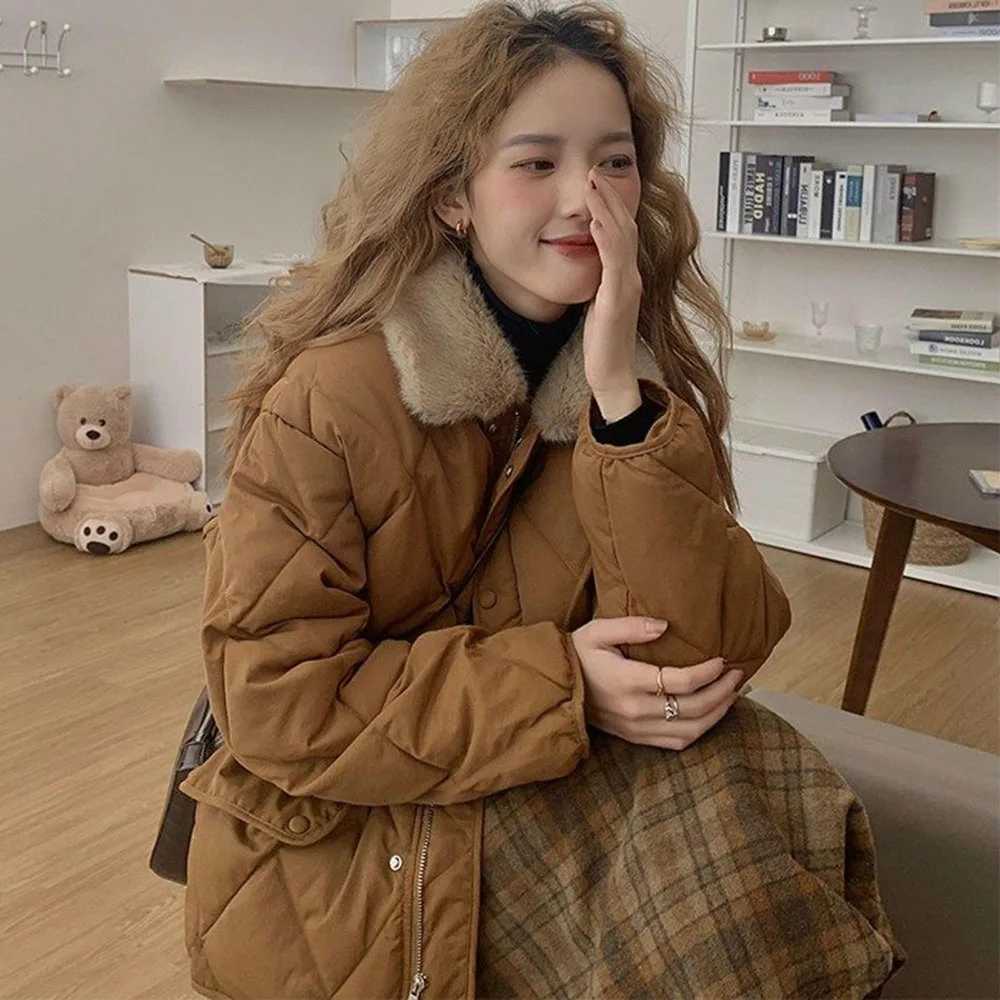 Winter Paekas Womens Demi-season Jackets Quilted Loose Warm Korean Fashion Down Coats Casual Soft Bomber Jacket Loose CardiganT251105