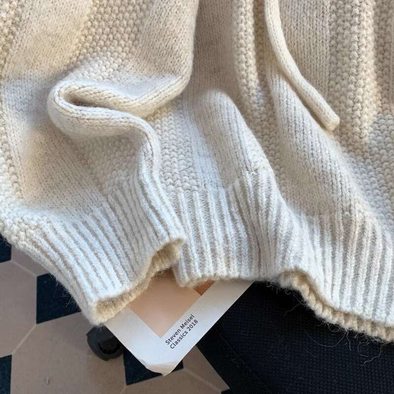 Lazy Style Gray Hooded Sweatshirt Women New Hot Autumn Winter Knitted Long Sleeve Top B5