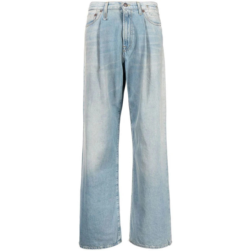 NIGO LP Womens Four Seasons Wide Leg Trouser Loose High Waist Solid Color Casual Jeans #nigo61433 250403