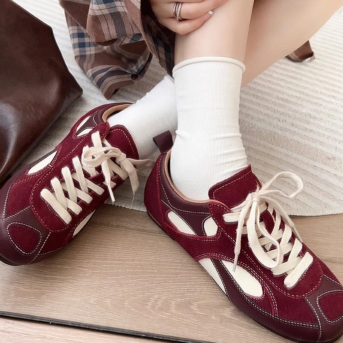 Maillard Retro Forrest Gump Shoes Women's Autumn New Fashion Versatile Flat Lace-up Athleisure Training Shoes2025