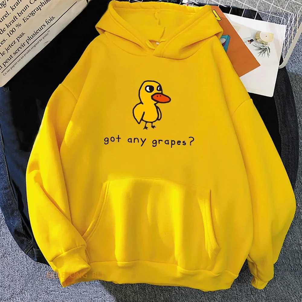 The Duck Song Got Any Grapes Printed Hoodies Kawaii Cartoon Women Sweatshirts Winter Soft Comfortable Hooded Clothing StreetwearT251105