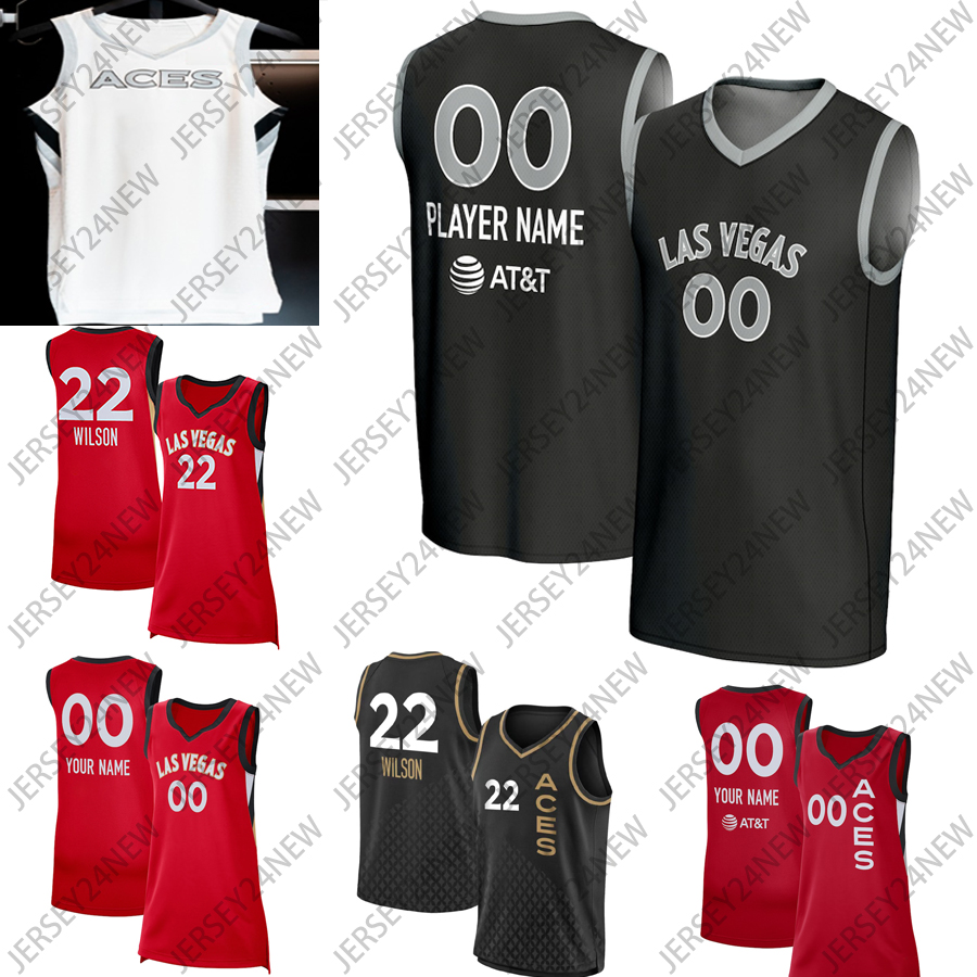 Custom Vegas Aces Basketball Jersey - Alysha Clark, A'ja Wilson, Kelsey Plum, Candace Parker, Jackie Young, Sydney Colson, GRAY