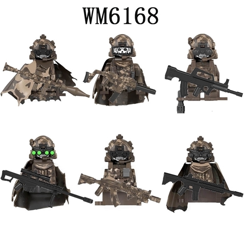 WM6147 WM6168 Military Series SWAT Special Forces Building Blocks Commando Soldier City Cap Mini Action Figure Toys 251104