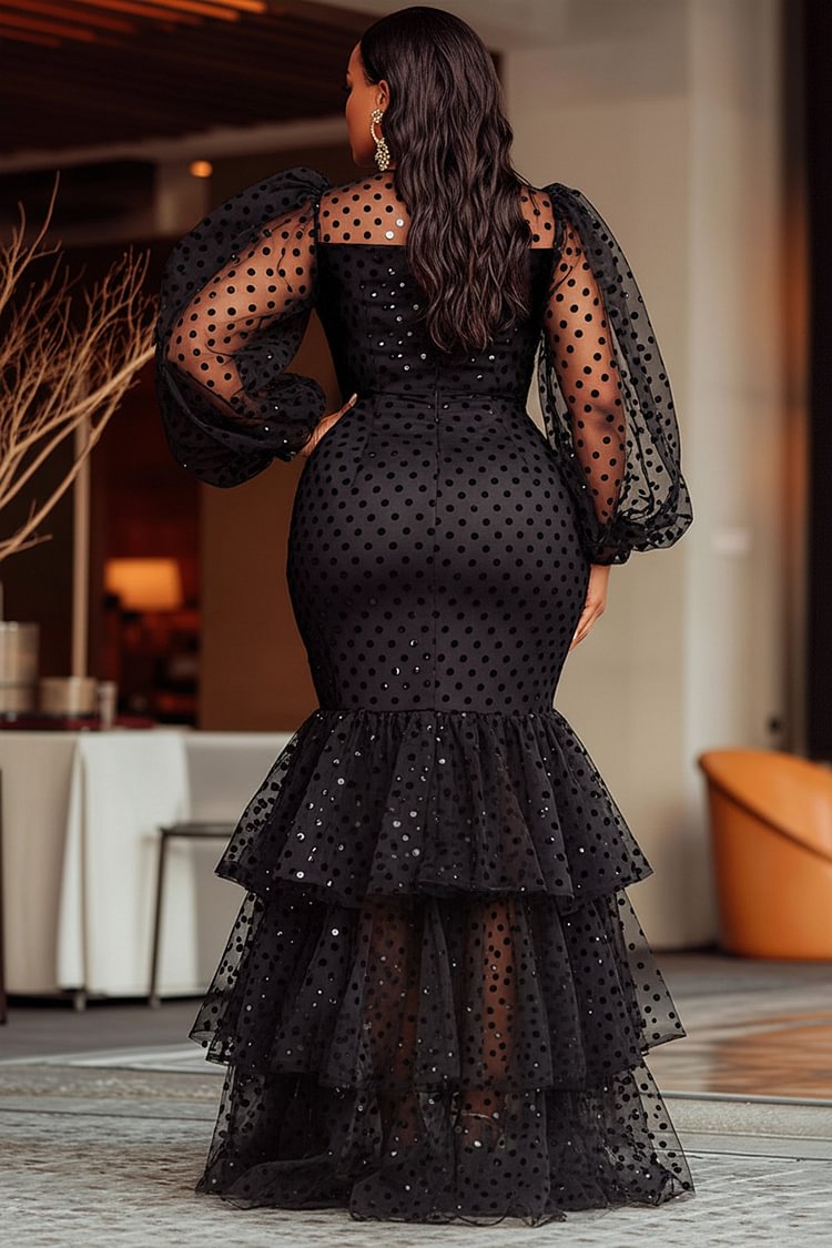 Sexy Illusion Long Sleeves Prom Dresses Sparkly Sequins Beading Evening Gowns Glitter Purple Ruffled Prom Dress For Formal Occasion Gown Vestido De No