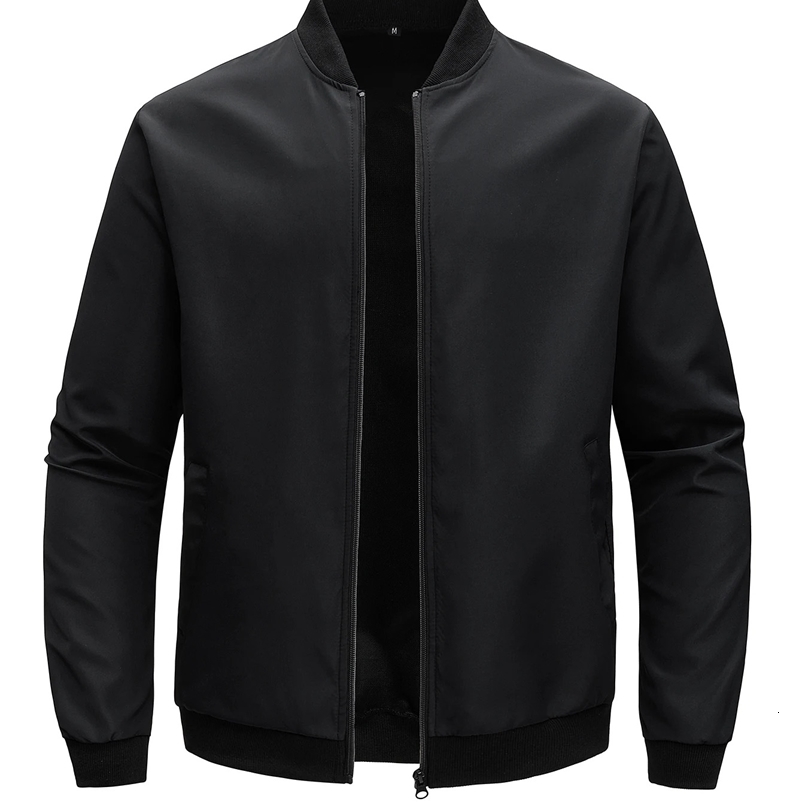 Spring and Autumn Baseball Collar Short Loose Solid Color Jacket Mens Business Casual Thin Coat Trend puffer jacket 251028CJ