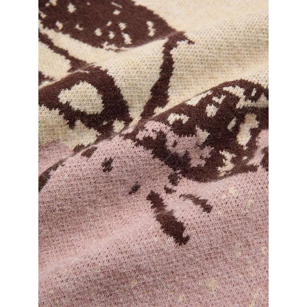 Contrasting Color Woven Wer O-Neck Autumn Winter Women's Fashion Soft Knitted Sweater