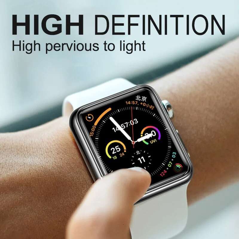 UV Curved Tempered For Apple Watch 44 38 42 40 41 45 MM 45MM 44MM Glass iWatch Series 8 9 4 5 6 SE 7 3 2 Screen Protector