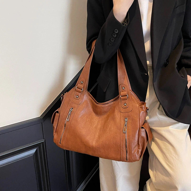 Soft Interior Compartment Shoulder Bags High Quality Solid Colors Bags for Women Fashion Zipper PU Crossbody Handbags 251031