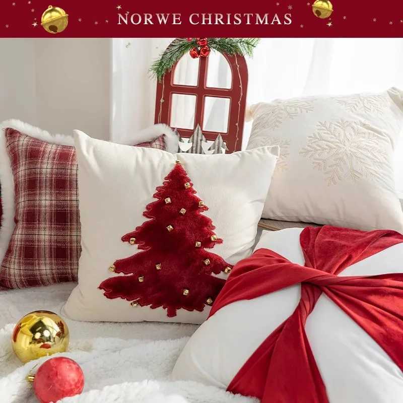 Christmas Bell Pillow Cover Holiday Decoration Gift Christmas Tree Pillow Cases Living Room Sofa Decoration Cushion Covers Y251105
