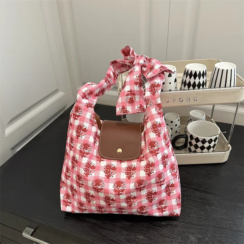 High Aesthetic Canvas Tote Bag Women Large Capacity Shoulder Bag Fashionable Lazy Style Trendy Ladies Handbag 251104