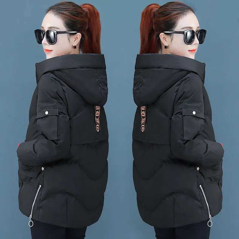 2022 New Winter Women Parkas Hooded Warm Thicken Coat Wadded Jacket Female Down Cotton-Padded Short Parka Gilrs jaqueta femininaT251105