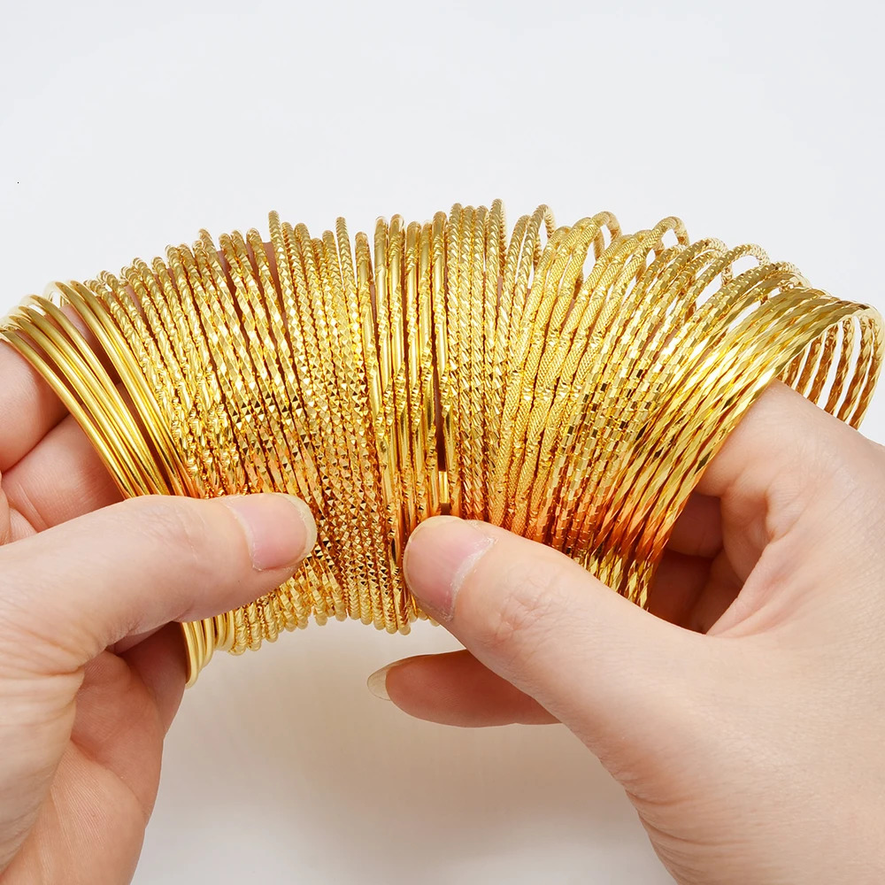 Anniyo 6pcsLot Bracelets Women Girls Dubai Circle Bracelet Jewelry Middle Eastern African Fashion Metal Bangles 014707 251031