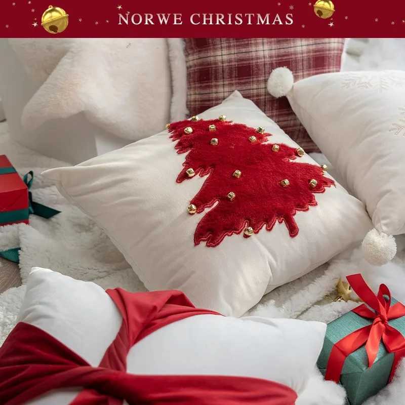 Christmas Bell Pillow Cover Holiday Decoration Gift Christmas Tree Pillow Cases Living Room Sofa Decoration Cushion Covers Y251105