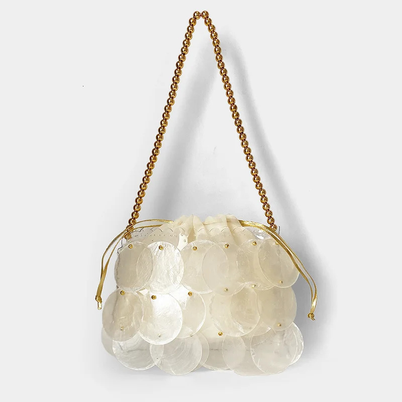 Shell Bag Natural Beimu sequins Hand woven Bead Bag Shoulder Bag 251104